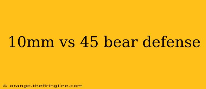 10mm vs 45 bear defense