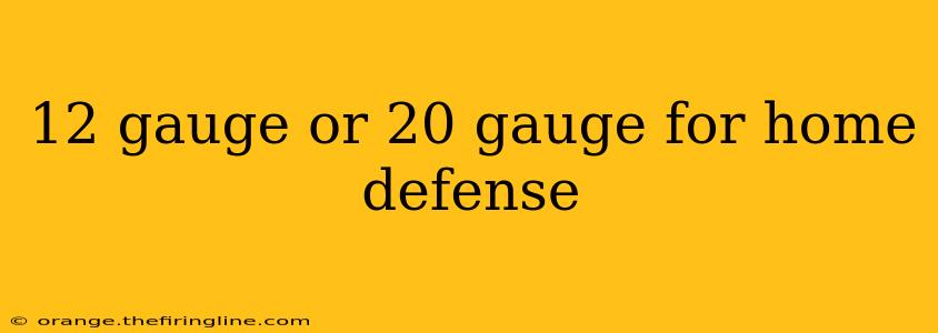 12 gauge or 20 gauge for home defense