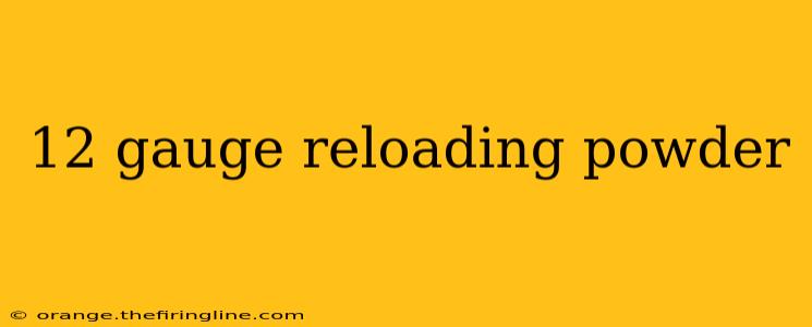 12 gauge reloading powder