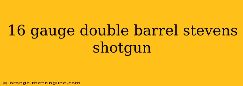 16 gauge double barrel stevens shotgun