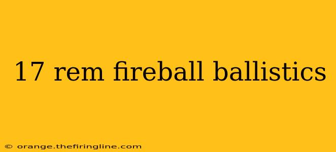 17 rem fireball ballistics