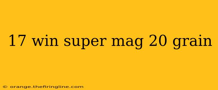 17 win super mag 20 grain