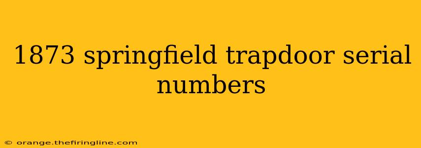 1873 springfield trapdoor serial numbers