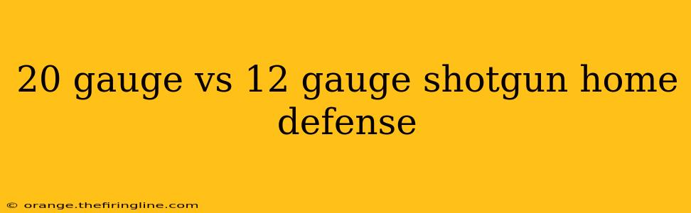 20 gauge vs 12 gauge shotgun home defense