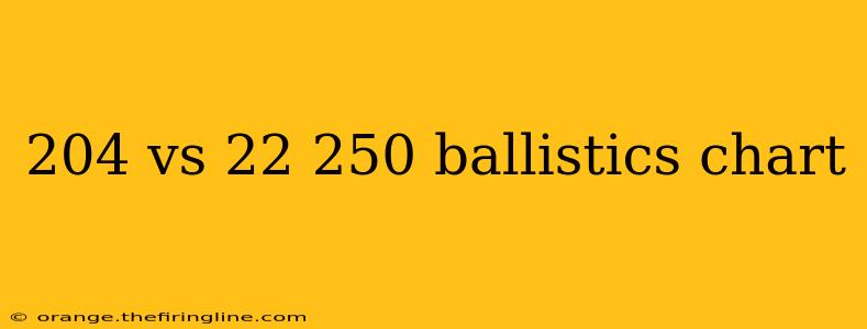 204 vs 22 250 ballistics chart