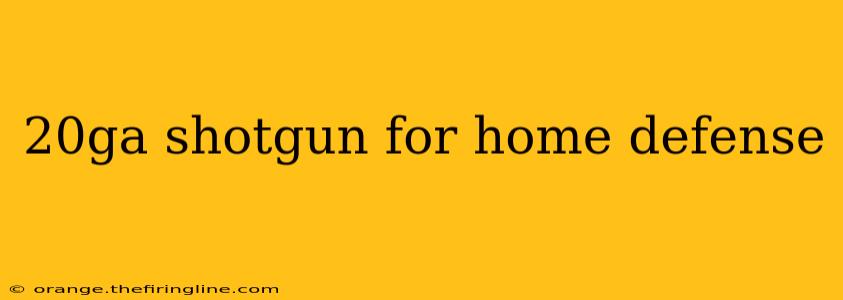 20ga shotgun for home defense