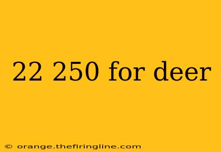 22 250 for deer