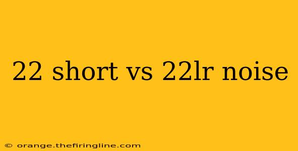 22 short vs 22lr noise