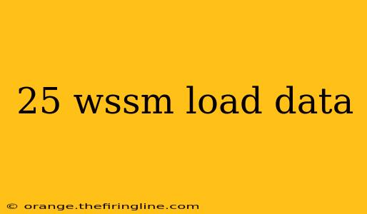 25 wssm load data