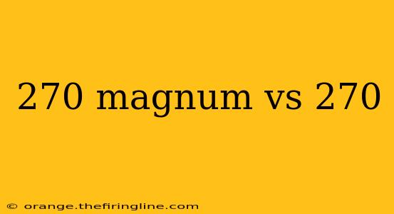 270 magnum vs 270