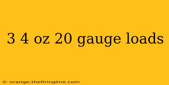 3 4 oz 20 gauge loads