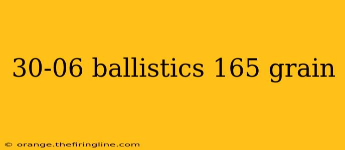 30-06 ballistics 165 grain