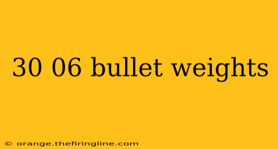 30 06 bullet weights