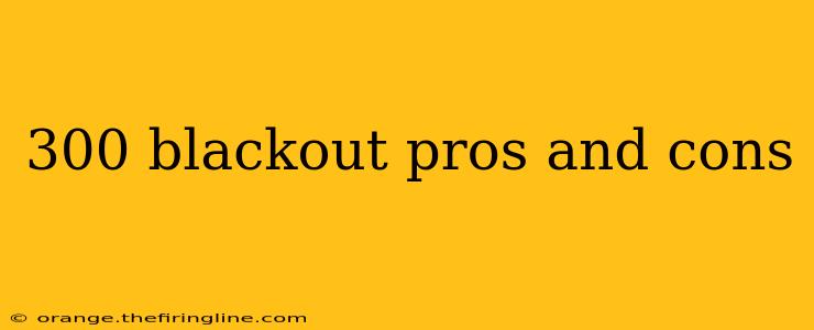 300 blackout pros and cons