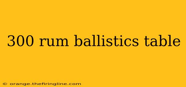 300 rum ballistics table