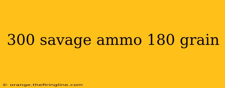 300 savage ammo 180 grain