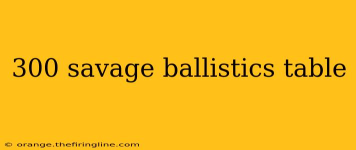 300 savage ballistics table