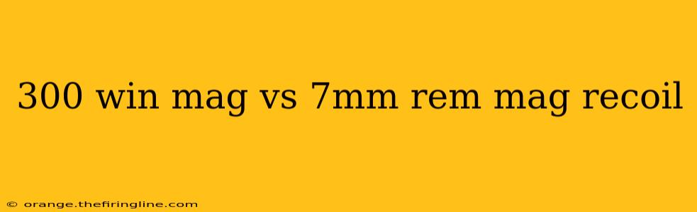 300 win mag vs 7mm rem mag recoil