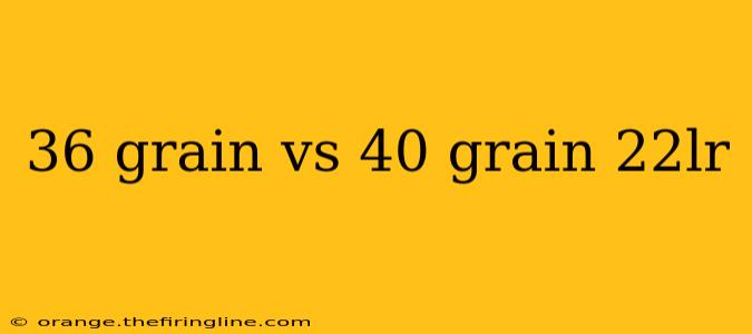 36 grain vs 40 grain 22lr