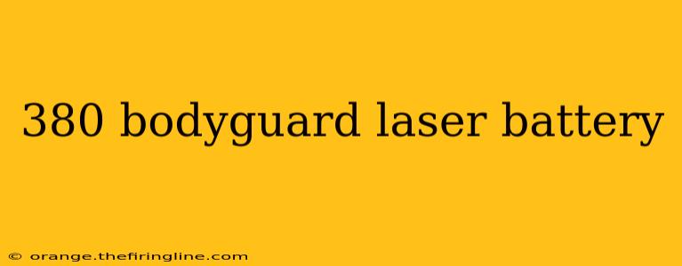 380 bodyguard laser battery