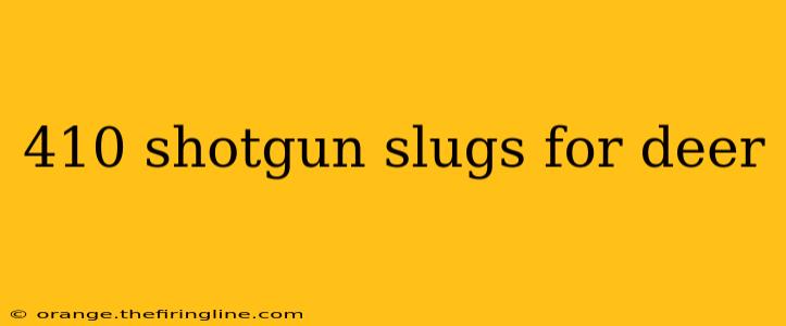 410 shotgun slugs for deer