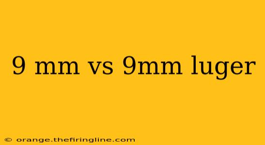 9 mm vs 9mm luger