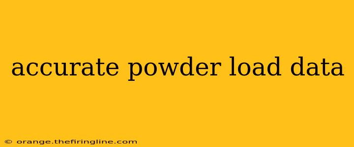 accurate powder load data