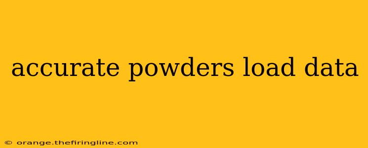 accurate powders load data