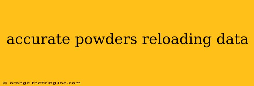 accurate powders reloading data