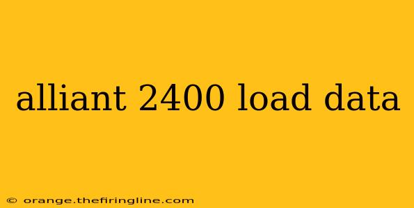 alliant 2400 load data