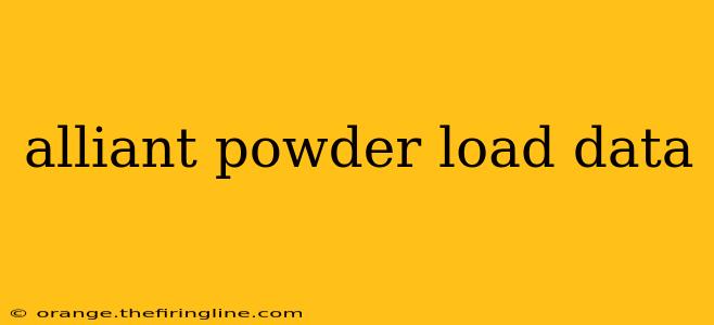 alliant powder load data