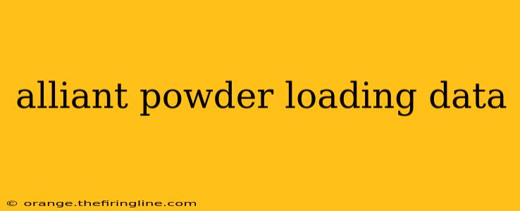 alliant powder loading data