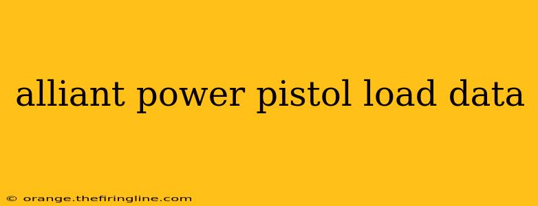 alliant power pistol load data