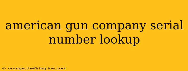 american gun company serial number lookup