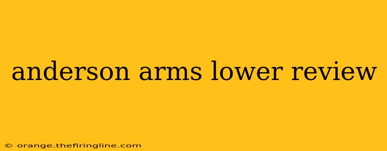 anderson arms lower review