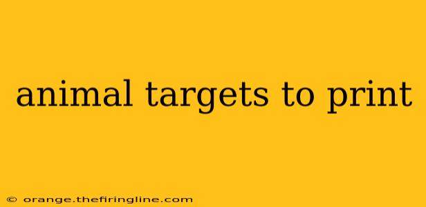 animal targets to print