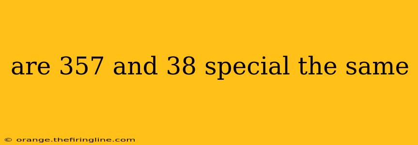 are 357 and 38 special the same