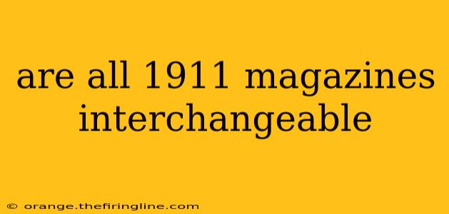 are all 1911 magazines interchangeable