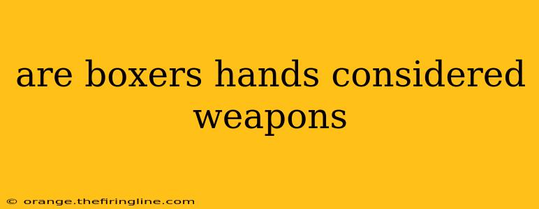 are boxers hands considered weapons