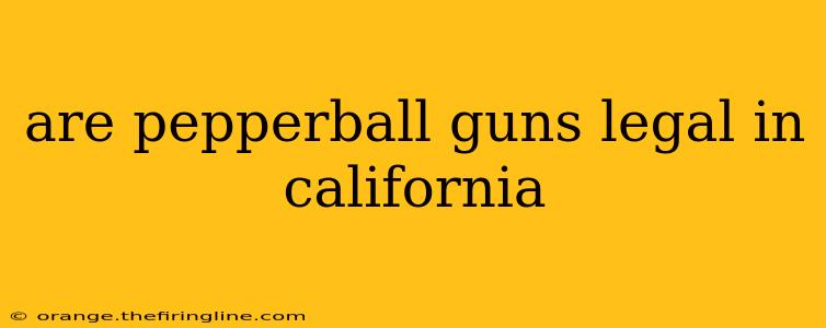 are pepperball guns legal in california