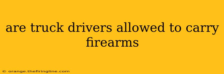 are truck drivers allowed to carry firearms