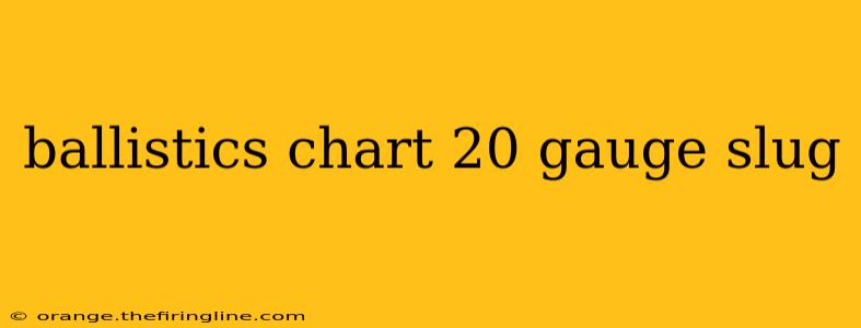 ballistics chart 20 gauge slug