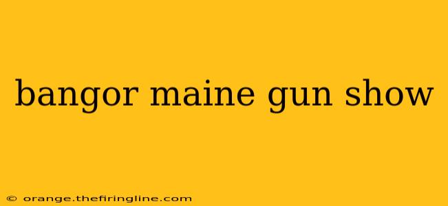 bangor maine gun show