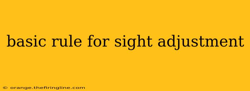 basic rule for sight adjustment