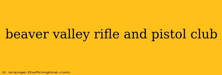 beaver valley rifle and pistol club