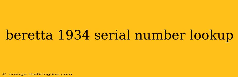 beretta 1934 serial number lookup