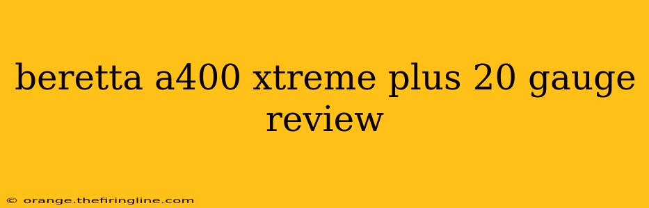 beretta a400 xtreme plus 20 gauge review