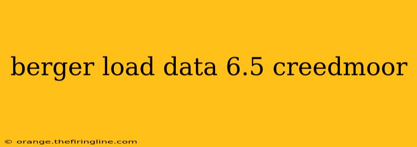 berger load data 6.5 creedmoor