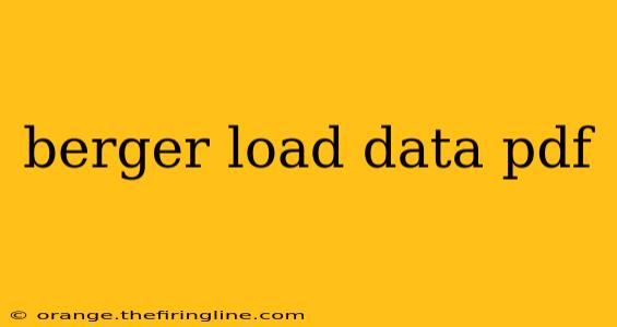 berger load data pdf