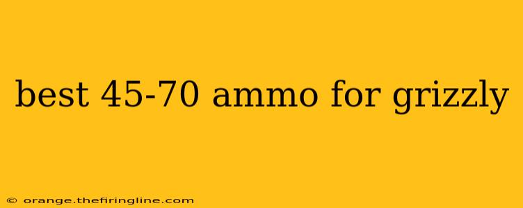 best 45-70 ammo for grizzly